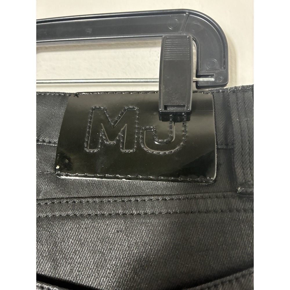 marc by marc jacobs Faux Leather Pants Sz 30 Black Straight Leg Zip Ankle Crop - Picture 6 of 11